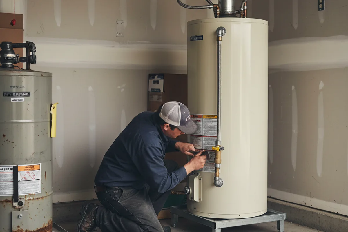 Water heater and shutoff valve replacement in Rice